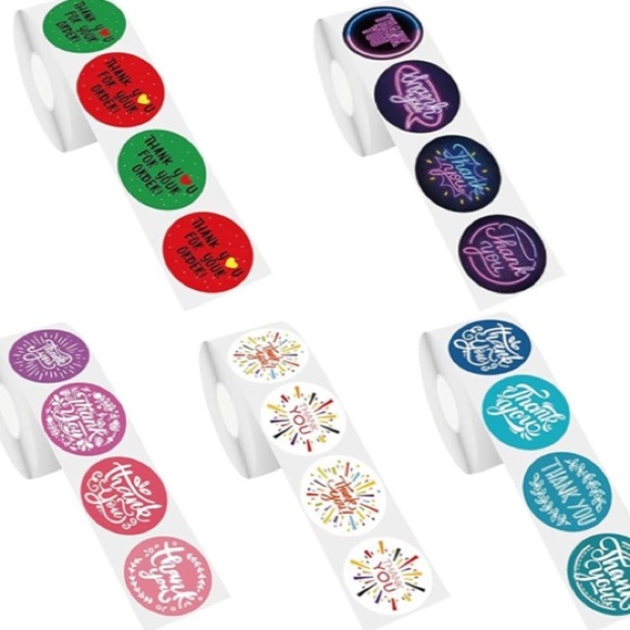 Mystery Label Sticker Bundle 4.5lbs of 1” & 1.5” Round Labels NWT various styles - Picture 2 of 15